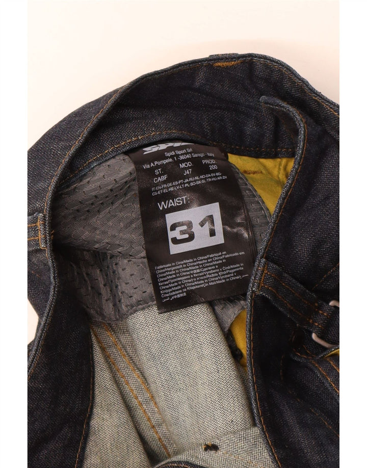 Spidi Herren Straight Jeans W31 L33 Marineblaue Baumwolle