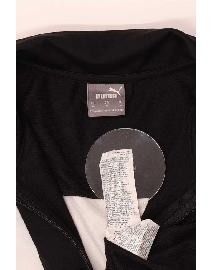 Puma Herren-Trainingsanzug-Top-Jacke, Mittelschwarzes Farbblock-Polyester