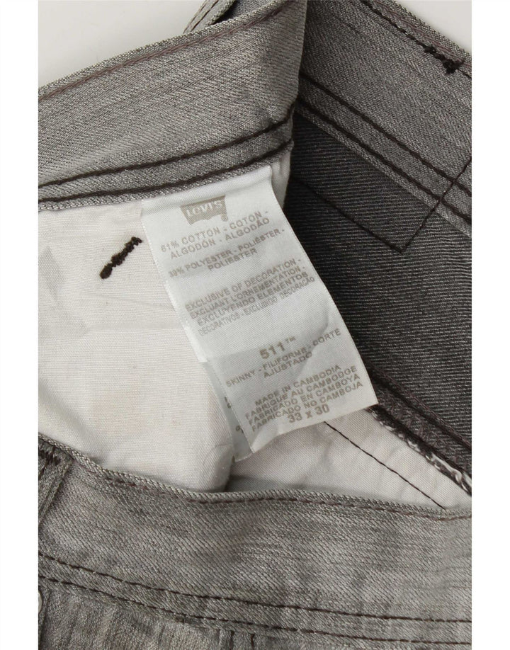 Levi's Herren 511 Slim Jeans W33 L30 Grau gefleckte Baumwolle