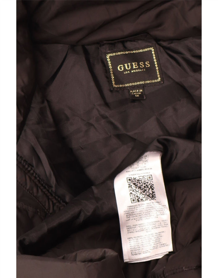 Guess Wattierter Mantel für Mädchen mit Kapuze, 15–16 Jahre, schwarzes Polyester
