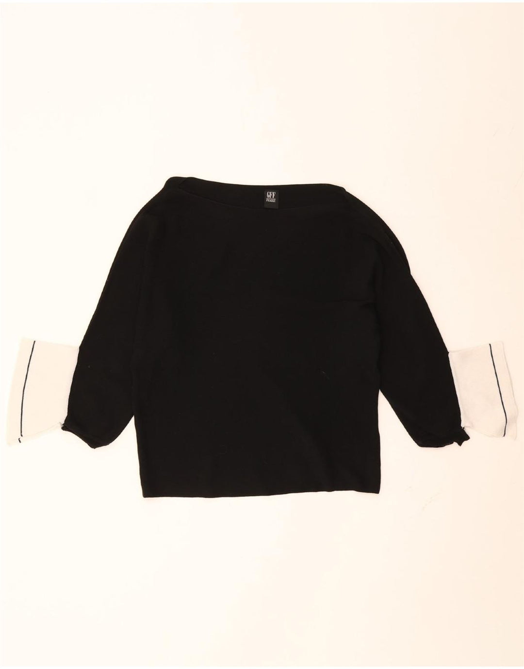 GIANFRANCO FERRE Womens Crop Boat Neck Jumper Sweater IT 42 Medium Black Vintage Gianfranco Ferre and Second-Hand Gianfranco Ferre from Messina Hembry 