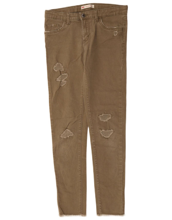 Levi's Mädchen 710 Distressed Super Skinny Jeans 13–14 Jahre W28 L27 Khaki