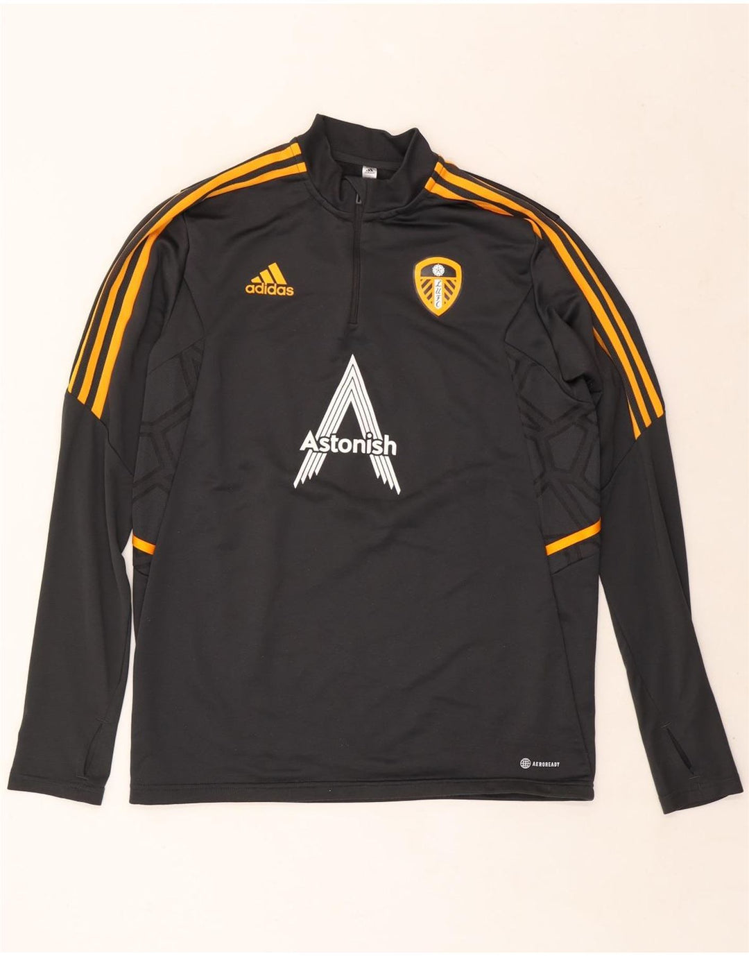 Adidas Herren Leeds United FC Grafik-Pullover-Trainingsanzug-Oberteil, Größe L, Grau