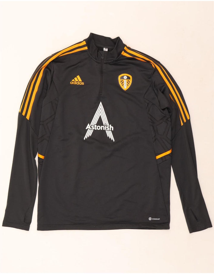 Adidas Herren Leeds United FC Grafik-Pullover-Trainingsanzug-Oberteil, Größe L, Grau