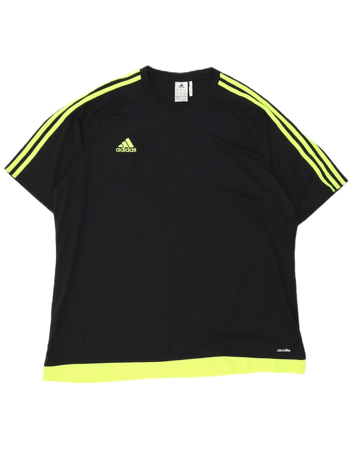 Adidas Herren Climalite T-Shirt Top 2XL Schwarz Colourblock Polyester
