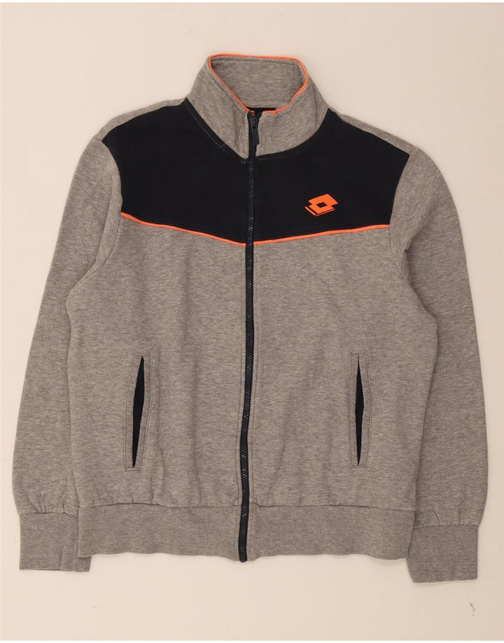 Lotto Herren-Trainingsanzug-Top-Jacke, große graue Colourblock-Baumwolle