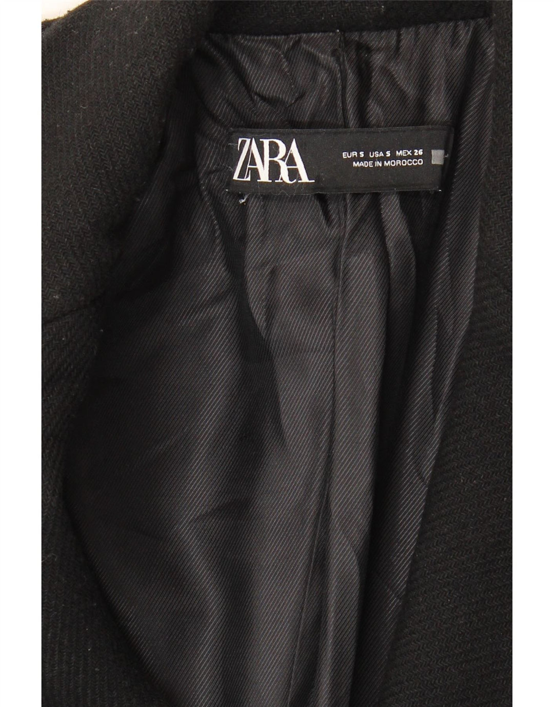 Zara Damen Mantel UK 10 Small Schwarz