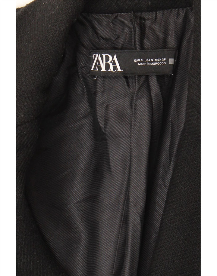 Zara Damen Mantel UK 10 Small Schwarz