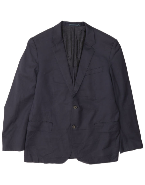 Hugo Boss Herren 2-Knopf-Blazerjacke EU 56 3XL Marineblaue Wolle
