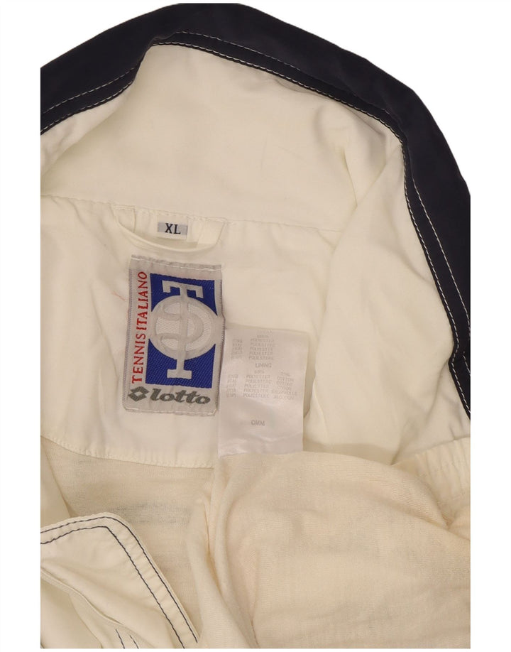 Lotto Herren-Trainingsanzugoberteil mit Grafik, XL, weißes Farbblock-Polyester