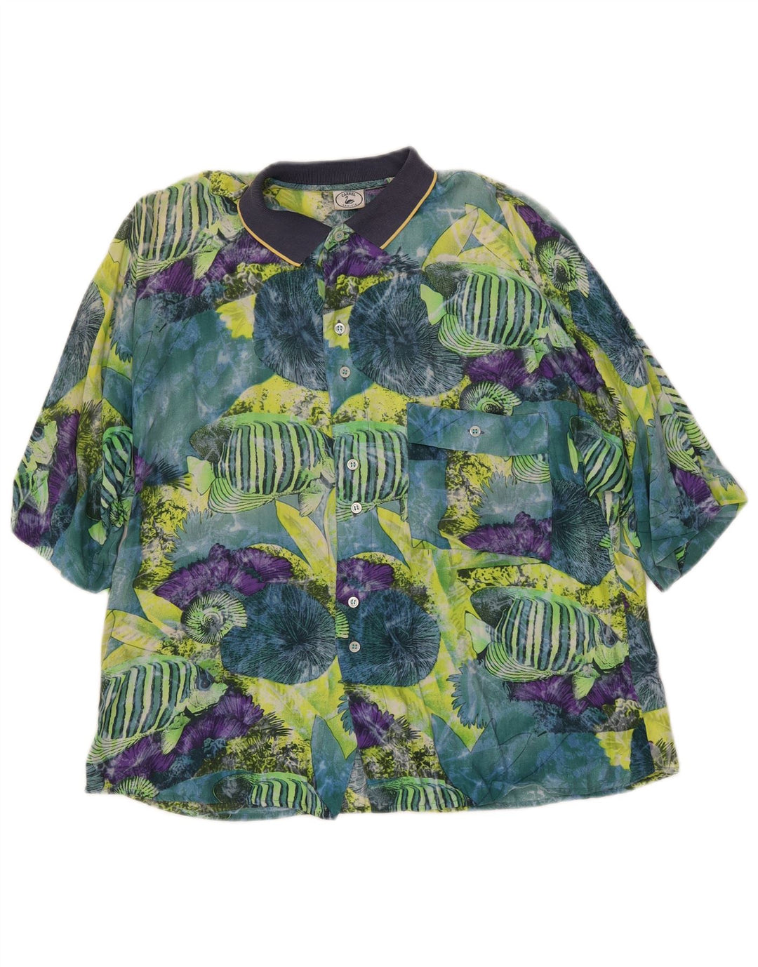 CARREL Herren-Kurzarmhemd mit abstraktem Muster, klein, mehrfarbig