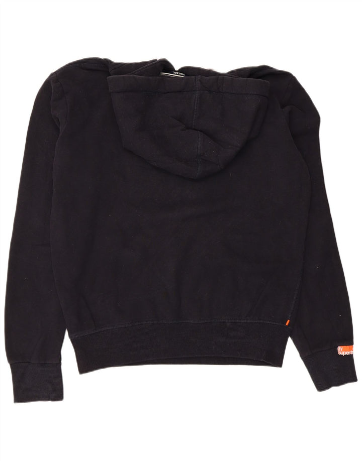 SUPERDRY Herren-Kapuzenpullover mit Grafik, mittelschwarze Baumwolle