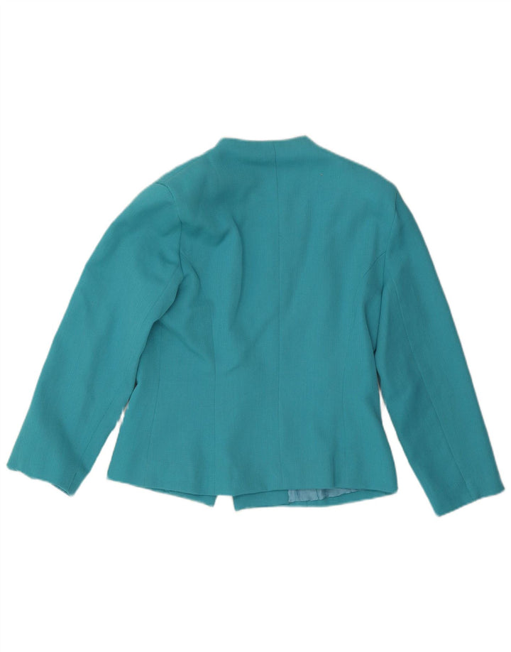 VINTAGE Womens 1 Button Blazer Jacket UK 10 Small Blue