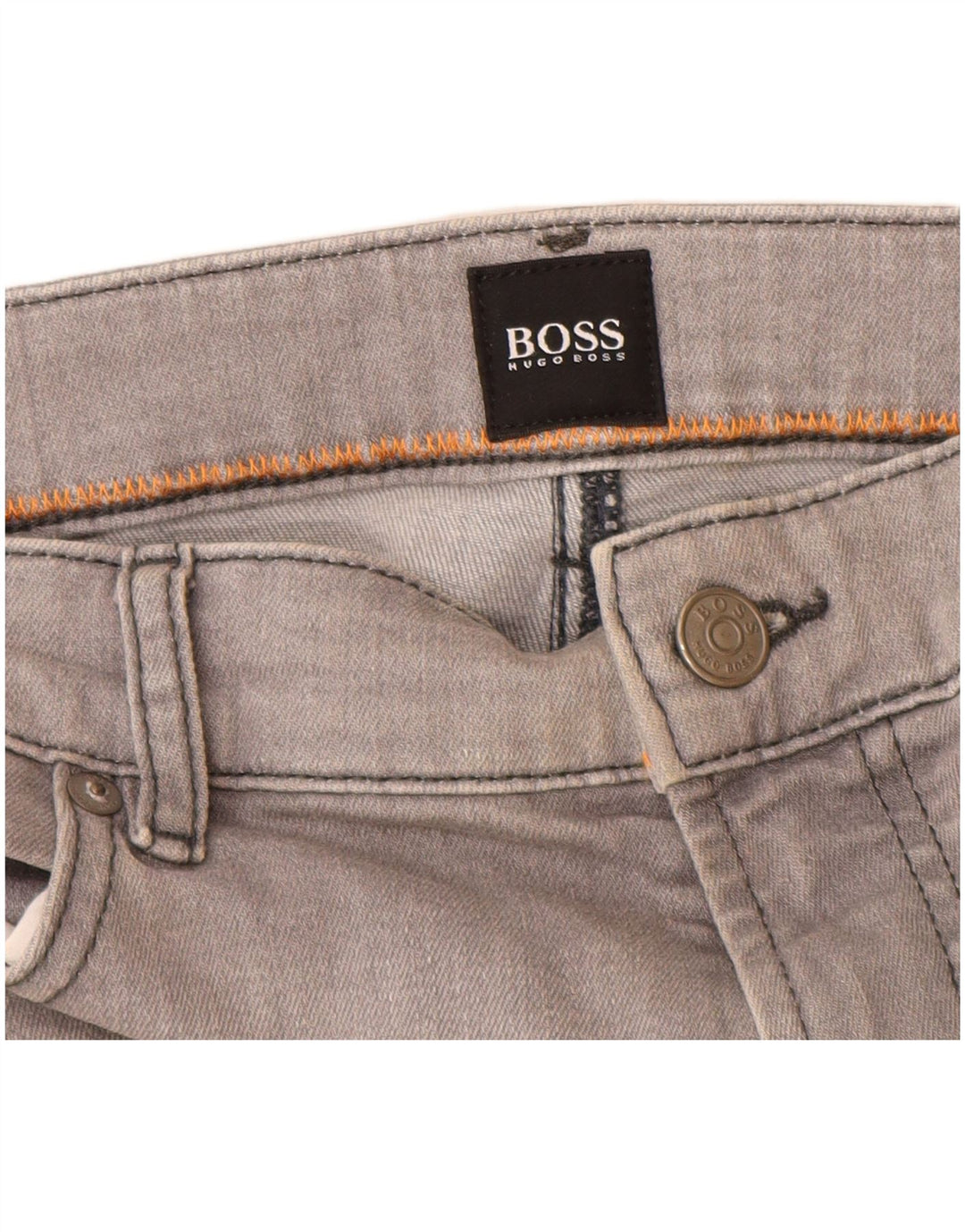Hugo Boss Herren Straight Jeans W36 L30 Graue Baumwolle