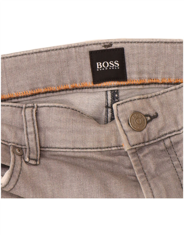 Hugo Boss Herren Straight Jeans W36 L30 Graue Baumwolle