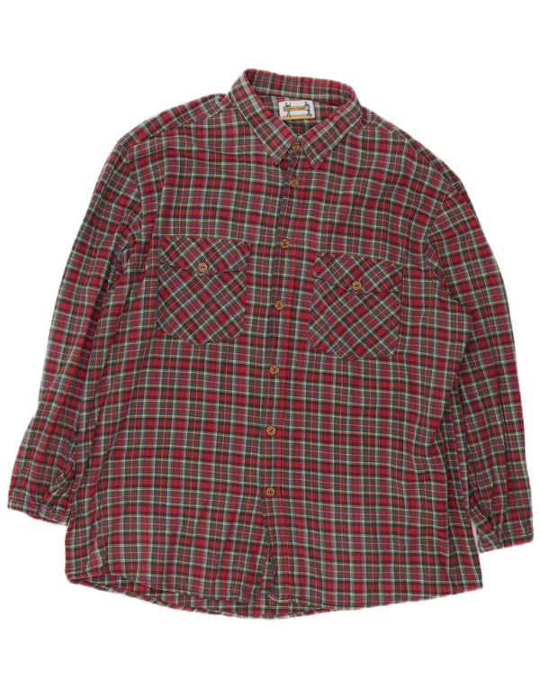 Vintage Herren Flanellhemd XL Rot Kariert
