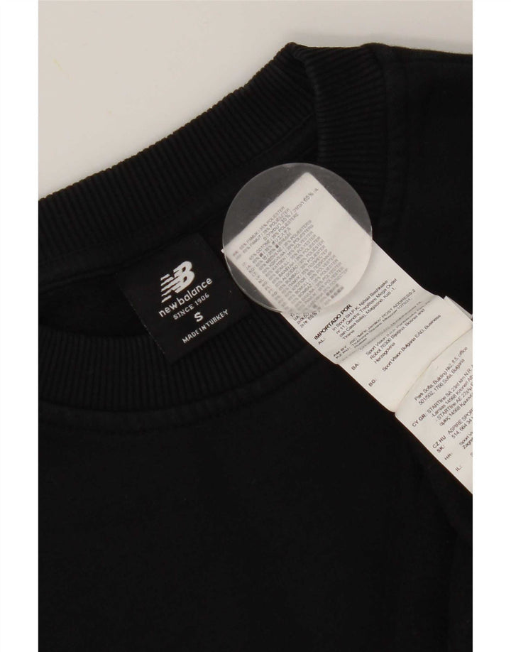 New Balance Herren-Sweatshirt, Pullover, klein, schwarz, gestreift, Baumwolle
