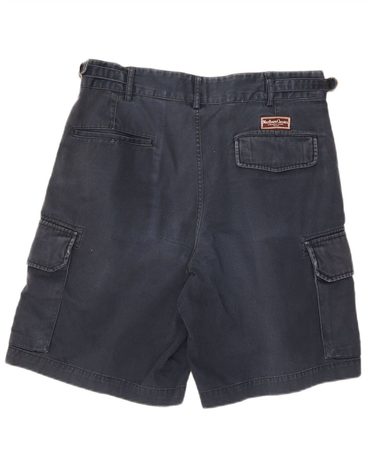 Marlboro Classics Herren-Cargoshorts EU 48 Medium W32 Marineblaue Baumwolle