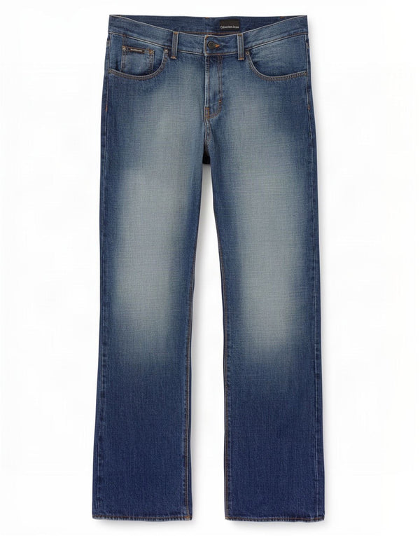 Calvin Klein Herren Straight Jeans W33 L34 Blaue Baumwolle
