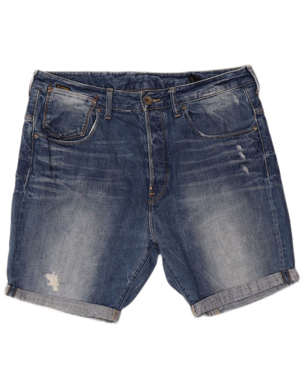 G-STAR Herren Jeansshorts W34 Große blaue Baumwolle