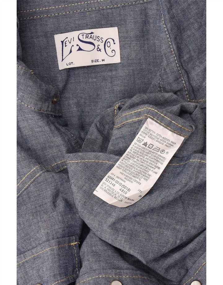 Levi's Herrenhemd aus mittelblau gefleckter Baumwolle
