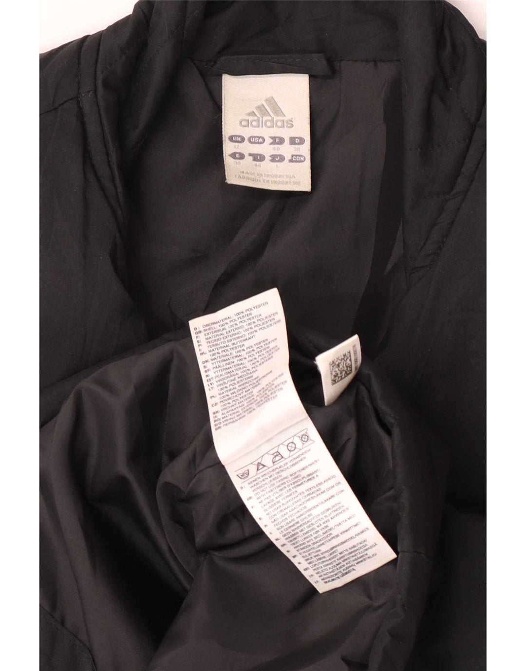 Adidas Damen Wattierte Weste UK 12 Medium Schwarz Polyester