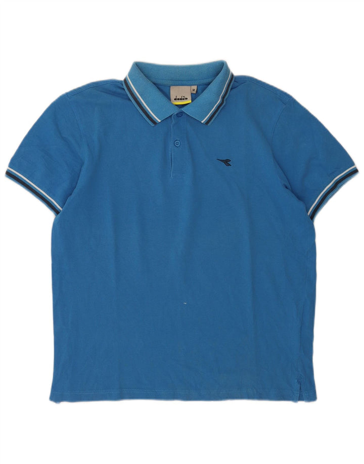 Diadora Herren-Poloshirt aus mittelblauer Baumwolle