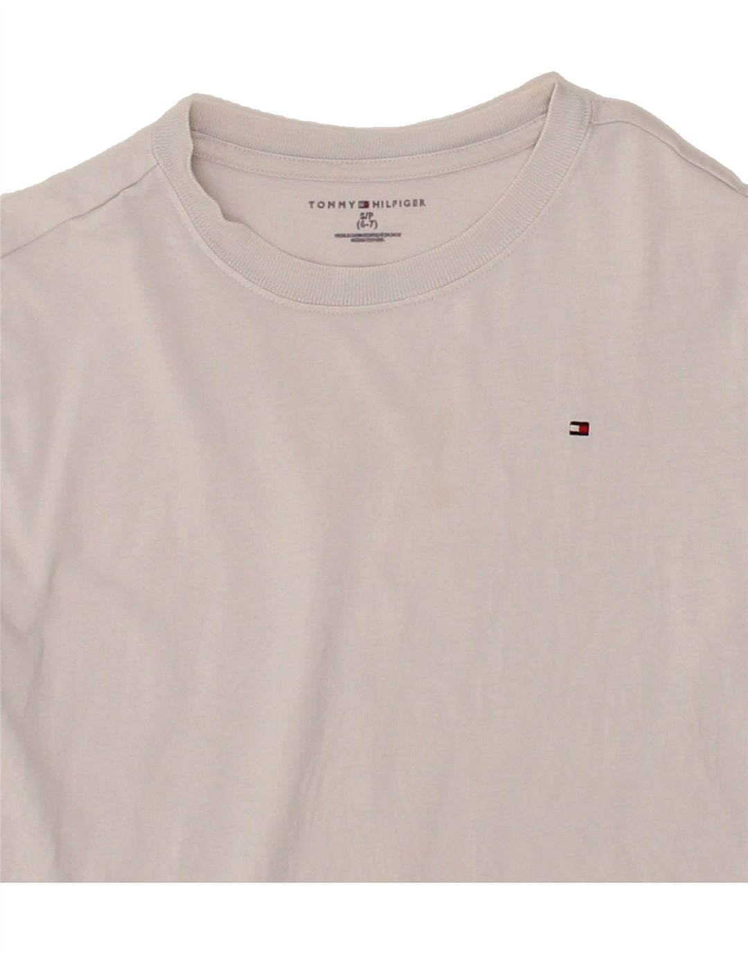 TOMMY HILFIGER Boys T-Shirt Top 6-7 Years Small  White Vintage Tommy Hilfiger and Second-Hand Tommy Hilfiger from Messina Hembry 