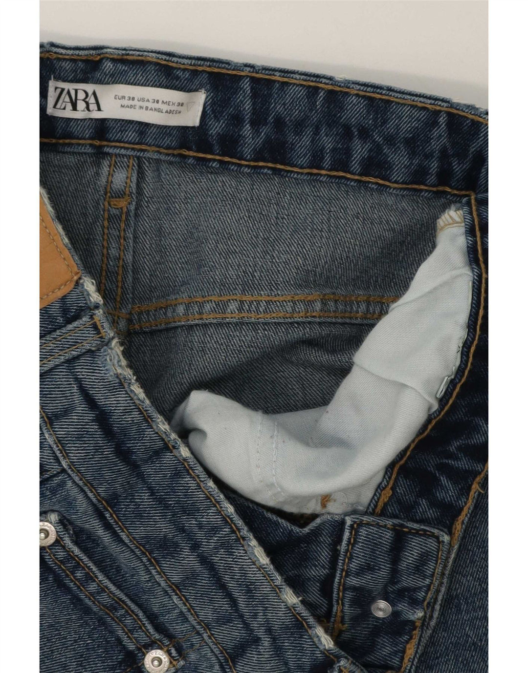 Zara Herren Jeansshorts EU 38 Small W30 Blau