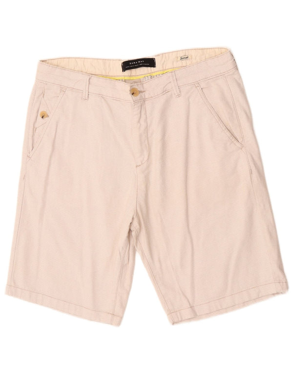 Zara Herren Sunset Chino Shorts EU 40 Medium W31 Off White Check