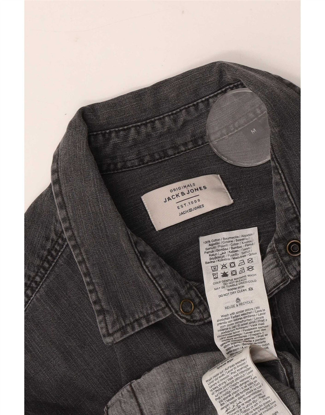 Jack & Jones Herren-Jeanshemd aus mittelgrauer Baumwolle
