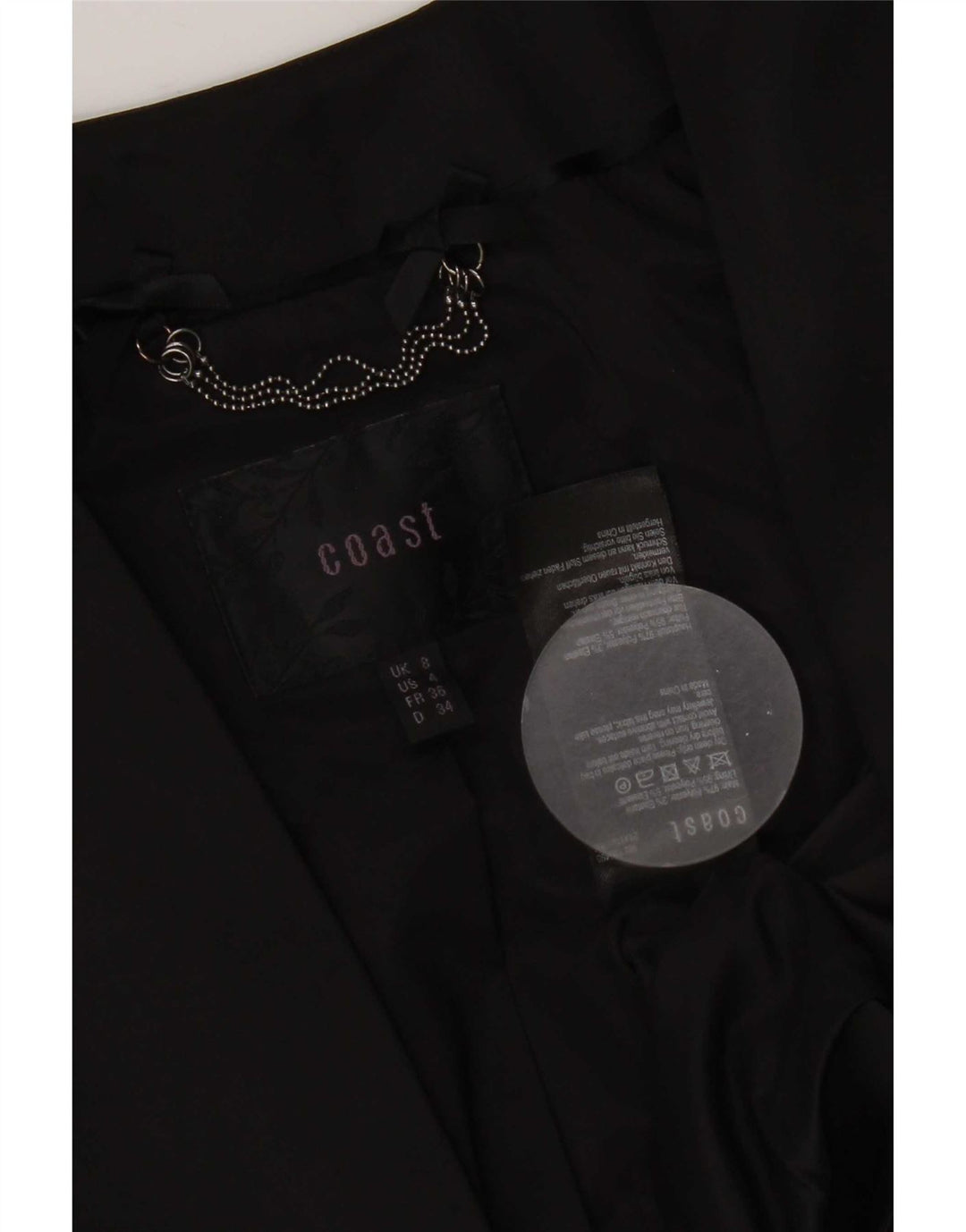 Coast Damen-Bolerojacke mit 3/4-Ärmeln, Größe S, Schwarz, Polyester
