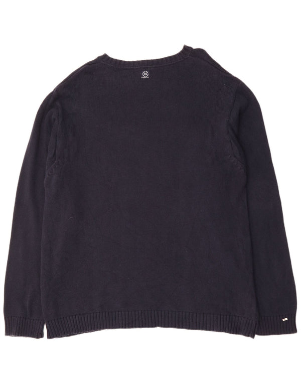 NAUTICA Mens Crew Neck Jumper Sweater 2XL Navy Blue Cotton