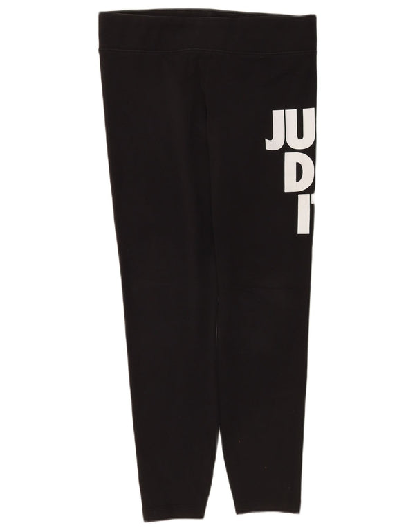 Nike Damen Graphic Leggings UK 16 Large Schwarz Baumwolle
