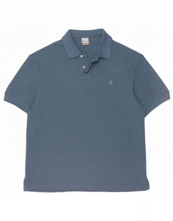 Champion Herren Poloshirt XL Blau Baumwolle