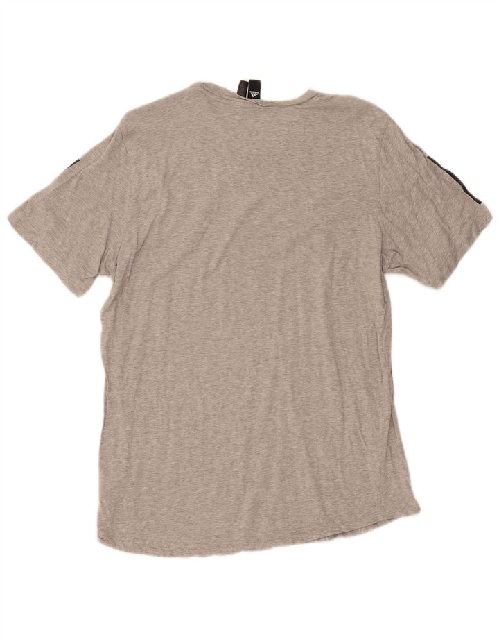 Adidas Herren Grafik-T-Shirt aus mittelgrauer Baumwolle