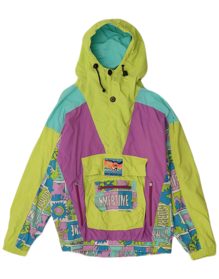Sorry Womens Graphic Anorak Jacke IT 46 Large Mehrfarbig Retro