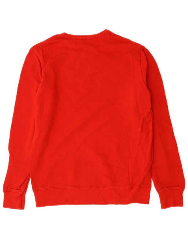 Benetton Jungen-Sweatshirt mit Grafik, 11–12 Jahre, 2XL, rote Baumwolle