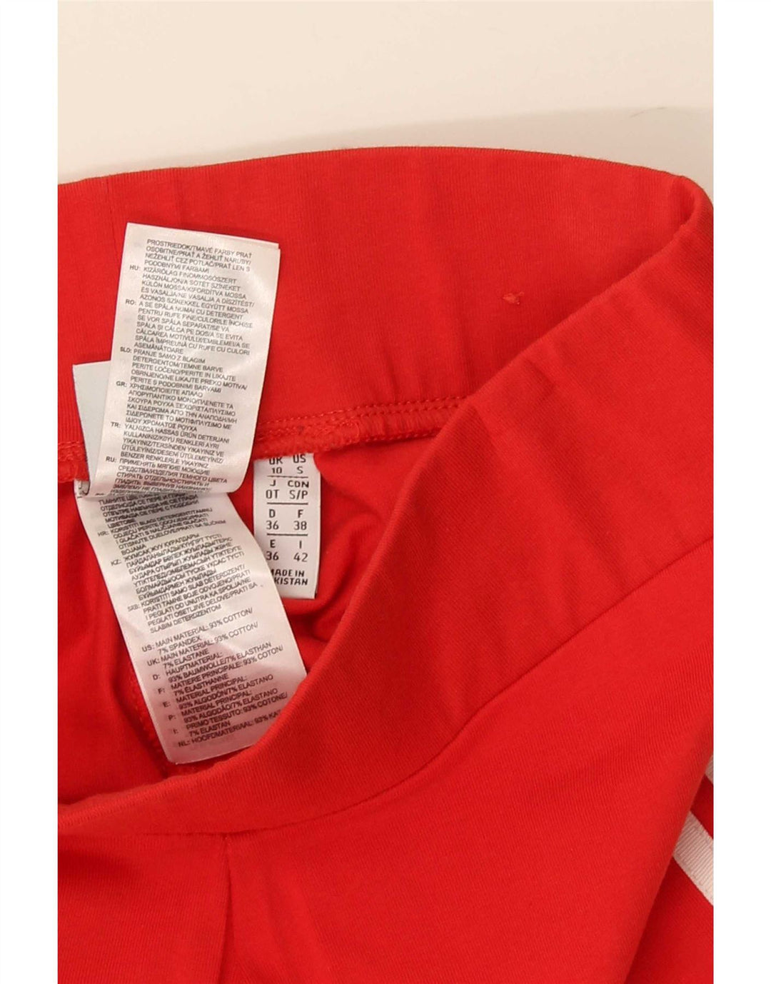 Adidas Damen Leggings UK 10 Small Rote Baumwolle