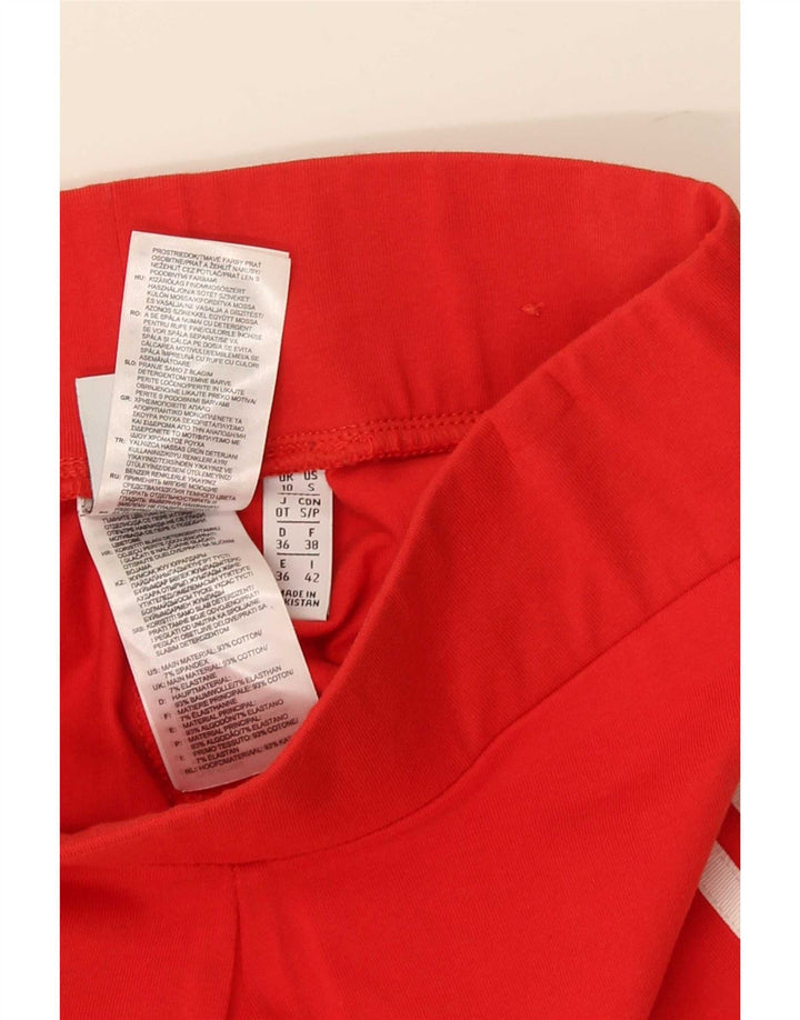Adidas Damen Leggings UK 10 Small Rote Baumwolle