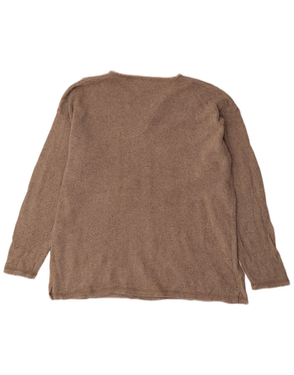 EDDIE BAUER Damen Übergroßer Pullover mit U-Boot-Ausschnitt, UK 14, Mittelbraun