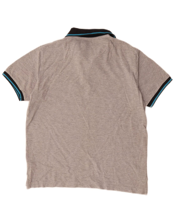 Pierre Cardin Mens Polo Shirt Small Grey Colourblock Cotton