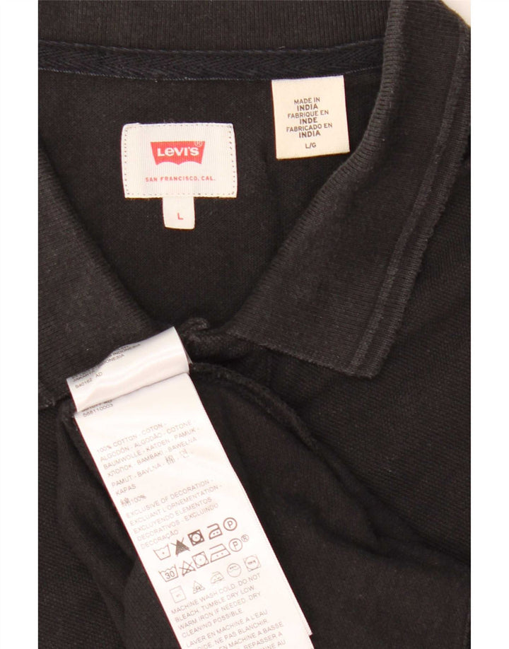 Levi's Herren-Poloshirt, groß, aus schwarzer Baumwolle