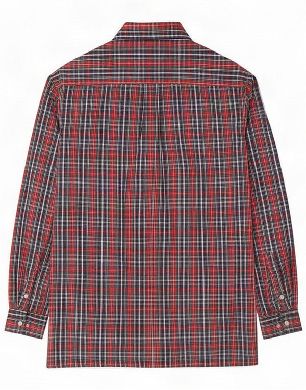 Balloon Herrenhemd Medium Navy Blue Plaid Cotton Classic