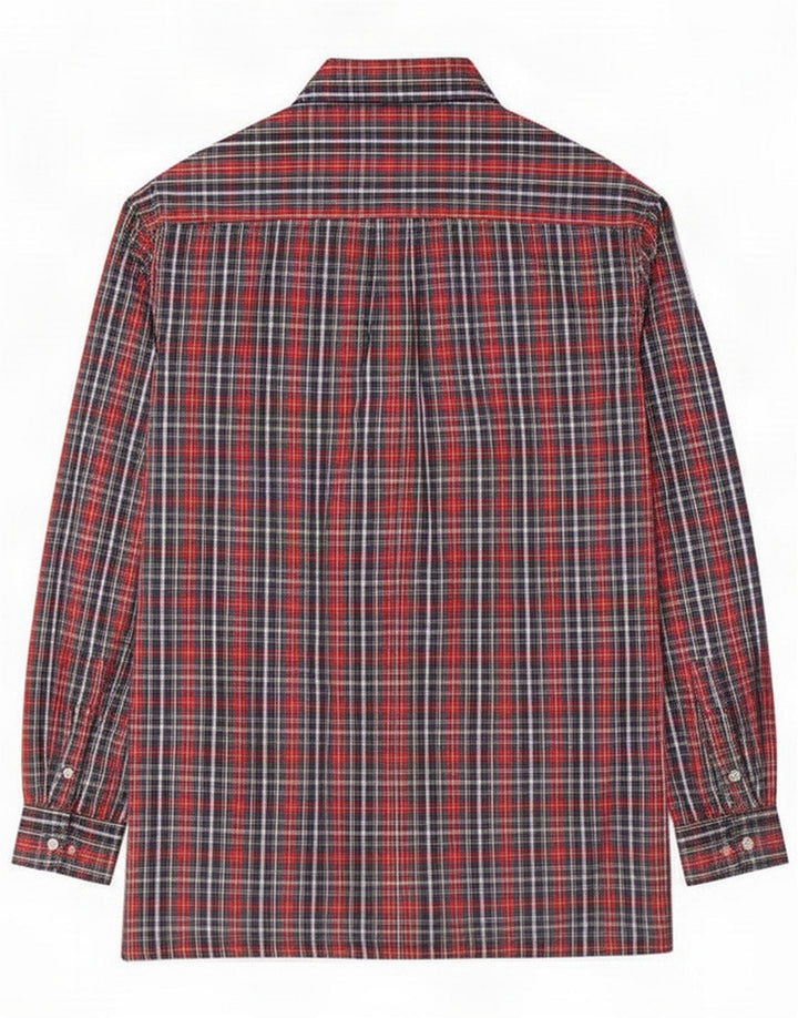 Balloon Herrenhemd Medium Navy Blue Plaid Cotton Classic