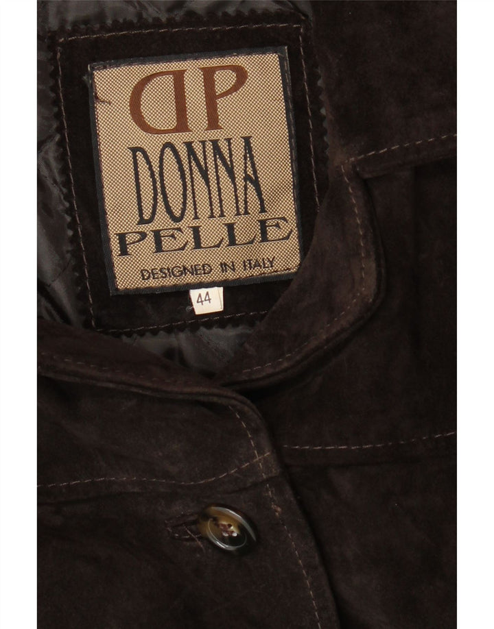 Donna Pelle Damen Wildlederjacke IT 44 Mittelbraunes Leder