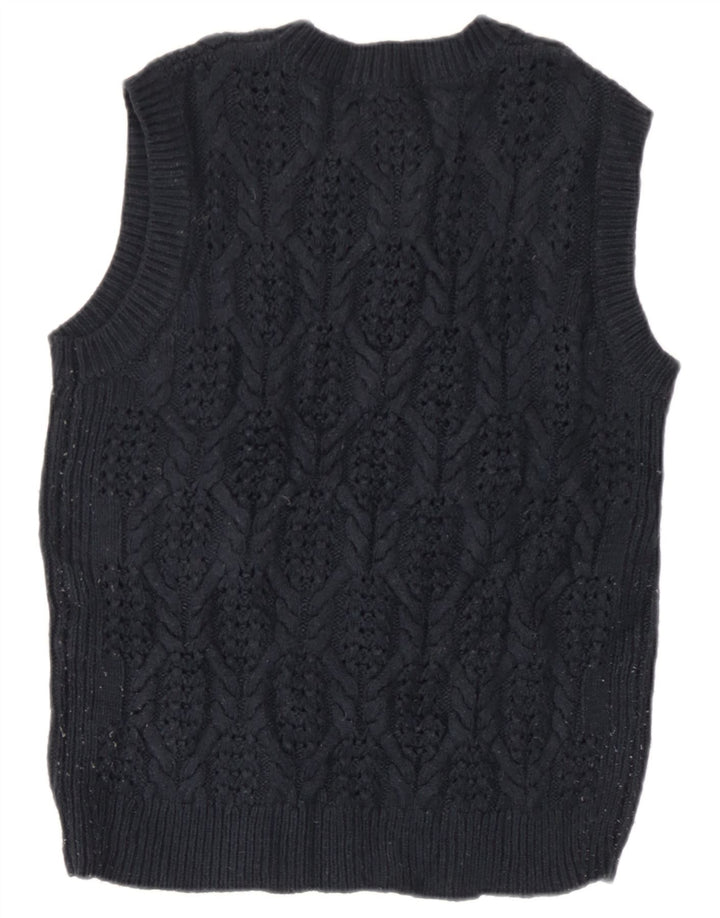 Marks & Spencer Damen Weste Tank Top UK 14 Medium Marineblau Acryl