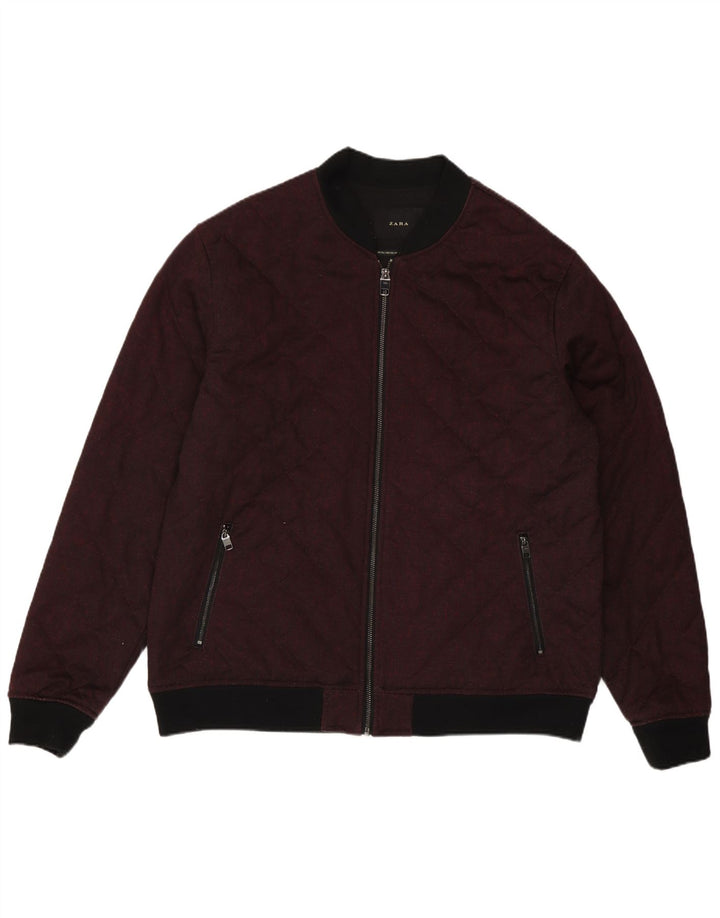 Zara Herren Steppbomberjacke UK 44 2XL Burgund