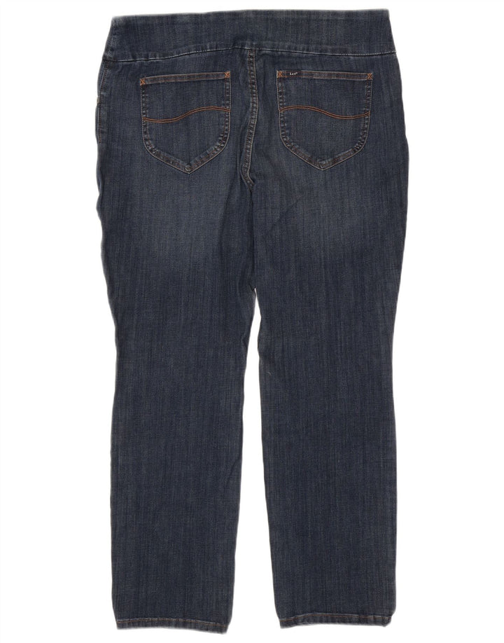 LEE Damen Sculpting Mid Rise Slim Jeans US 18 2XL W36 L29 Marineblau