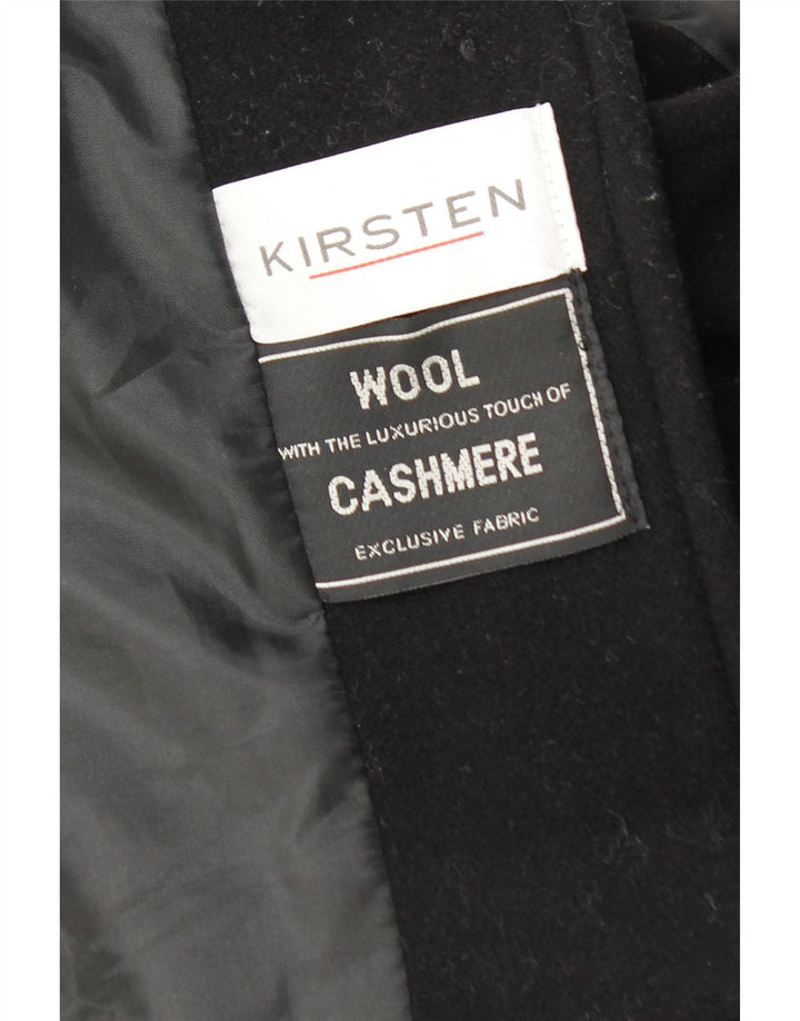 KIRSTEN Womens 3 Button Blazer Jacket UK 14 Large Black Virgin Wool Vintage Kirsten and Second-Hand Kirsten from Messina Hembry 